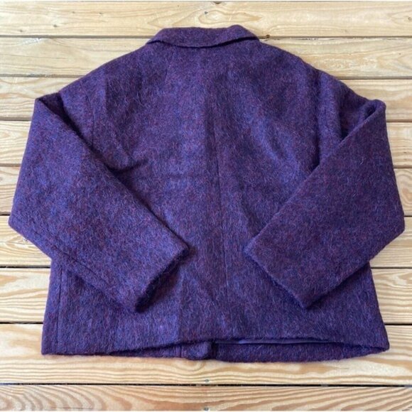 NWT Madewell Button Up Wool Jacket Size Small Women’s Purple Front Pockets - Picture 2 of 8